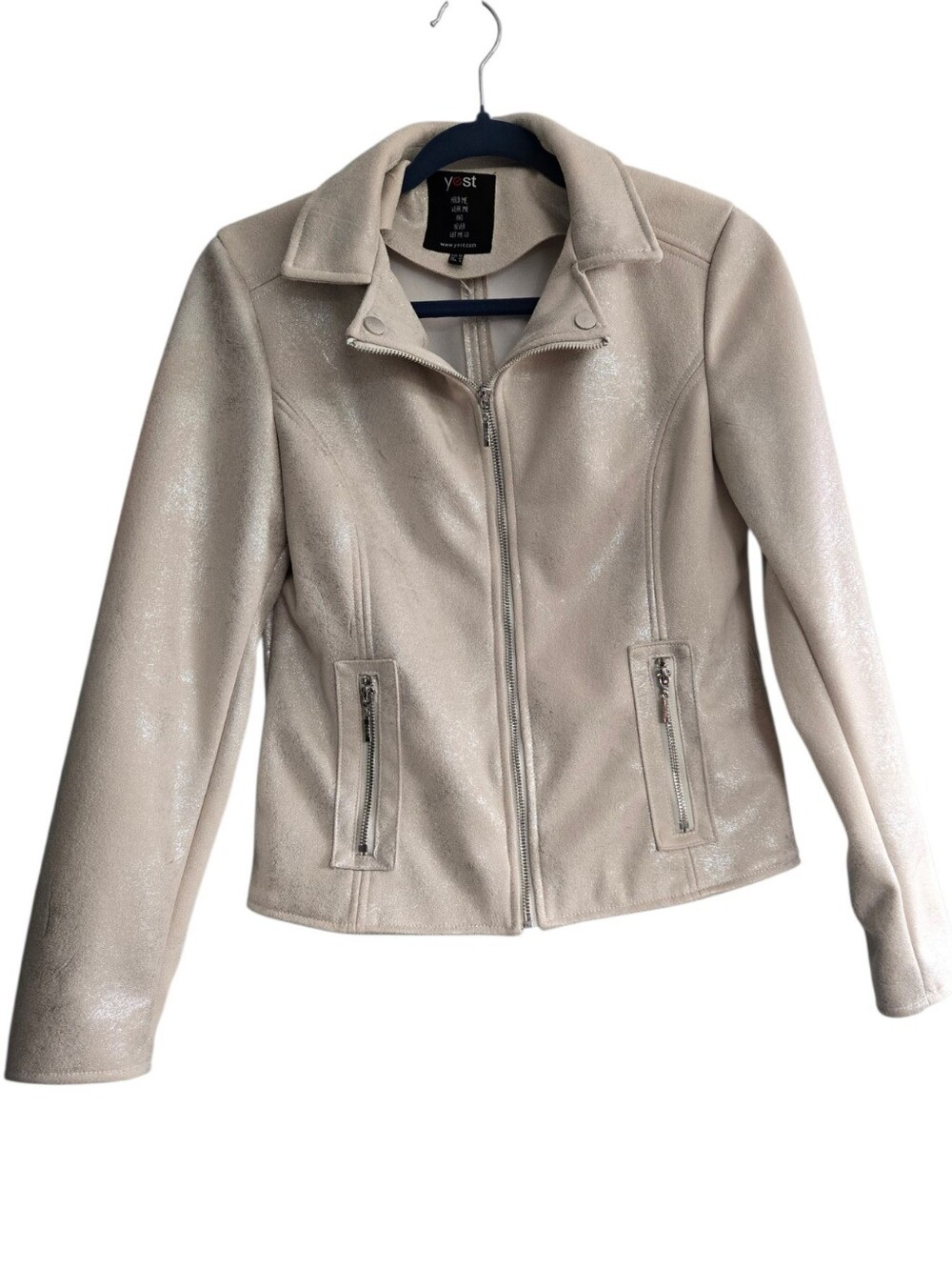 Cream Women's Zip-Front Blazer Jacket